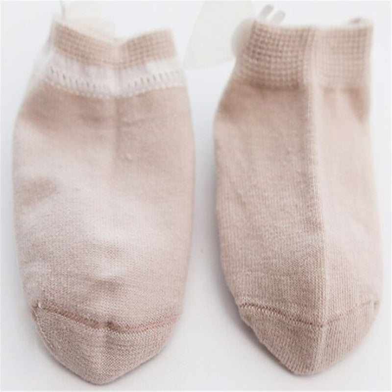 1D 3 Pairs/Lot Spring Summer Non-slip Soft Cotton Baby Girls Socks Stockings