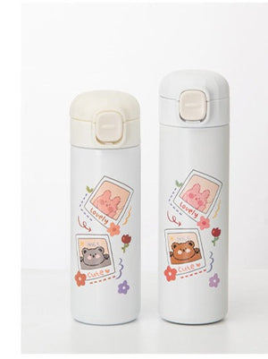 316 Stainless Steel Thermos Vacuum Flask Creative Straw Cup Cute Thermal Insulation Water Bottle