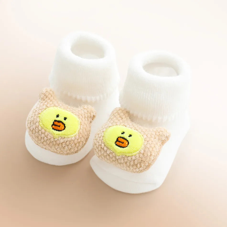 1D Thick Plush Baby Kids Toddler Socks Newborn Cartoon Non-slip Stockings Keep Warm
