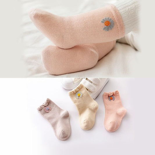 1C 3Pairs children's socks loose mouth cartoon accessories baby newborn infant socks for kid boy & girl