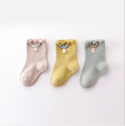 1C 3Pairs children's socks loose mouth cartoon accessories baby newborn infant socks for kid boy & girl