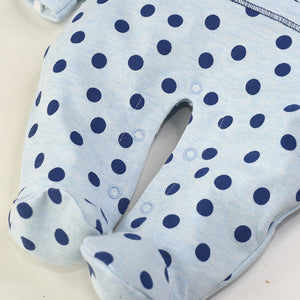 3B Full Sleeve Polka Dotted Footed Romper
