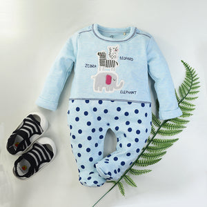3B Full Sleeve Polka Dotted Footed Romper