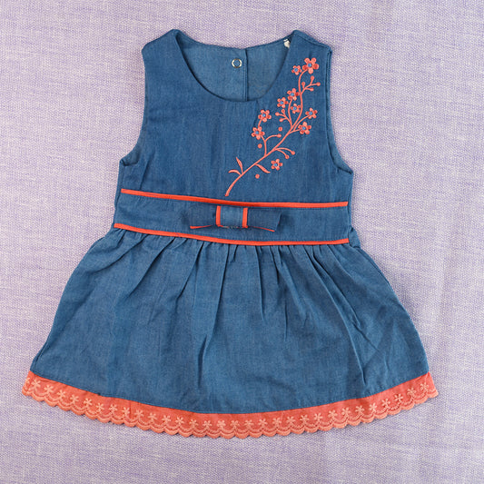 Girls Summer Fashion Outwear Denim Sleeveless Frock