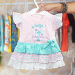 Baby Short Sleeves Frock With Bloomer Fish Print