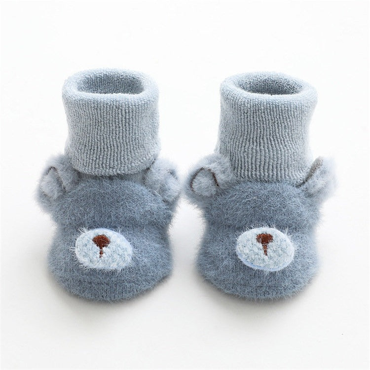 2 Pairs Winter Spring Anti Slip Baby Socks Cute Cartoon Animal