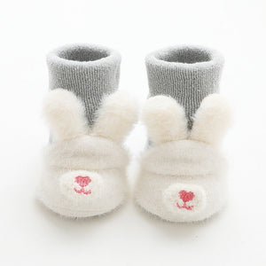 1C 3D Cartoon Animal Baby Socks Winter Warm Soft Cotton Newborn Floor Non-slip Sock for Boy&Girl