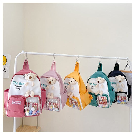 Cute Korean Fashion Cartoon Kindergarten Cartoon Kindergarten Nylon Children Backpack For Boys And Girls Leisure Bag