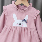 2023 Embroidered Baby Kid Girl Dress Spring Autumn Princess Dress Lovely Cotton Long-sleeved Girl Clothing Tutu Rabbit A-line Dresses