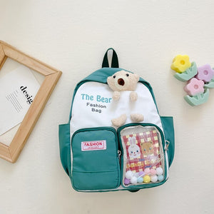 Cute Korean Fashion Cartoon Kindergarten Cartoon Kindergarten Nylon Children Backpack For Boys And Girls Leisure Bag