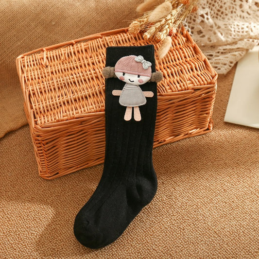 1C Children's Doll Socks Knee-Length Girl Baby Socks Pure Pigment Color Girl Socks Newborn Cotton Socks Baby Clothes